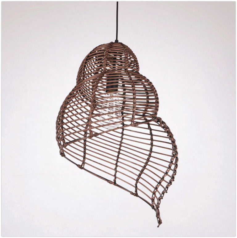 Rattan shell pendant light