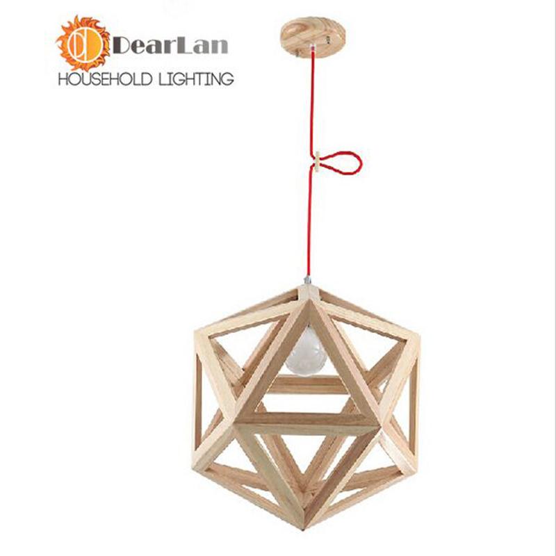 Solid wood diamond pendant