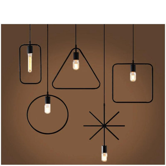 Iron pendant light in 5 shapes