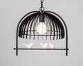 White Iron birdcage and birds pendant LED light