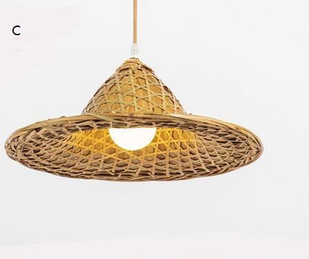 Bamboo chinese hat pendant light