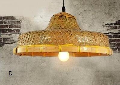 Bamboo chinese hat pendant light