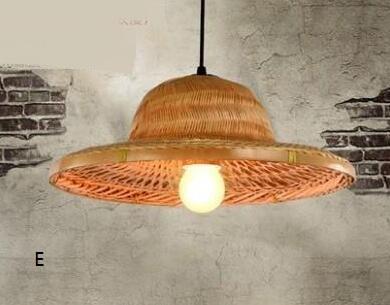 Bamboo chinese hat pendant light