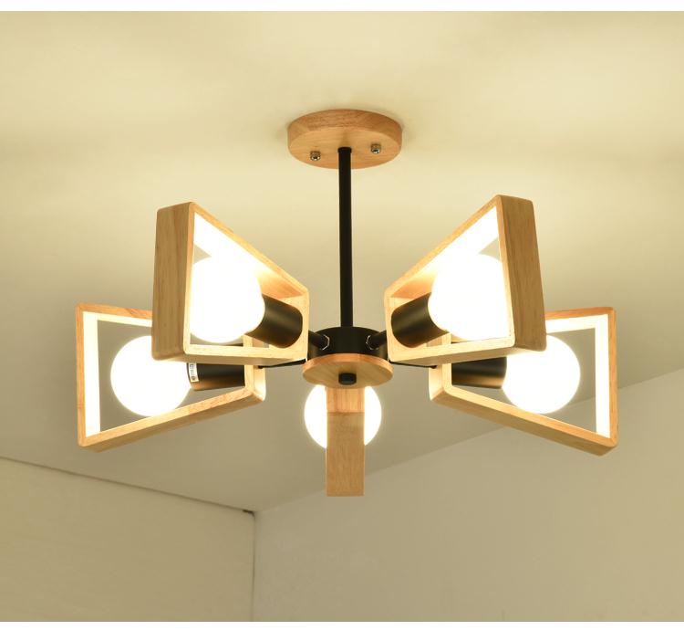 Wooden fan pendant light