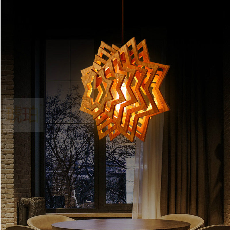 wooden stars pendant light