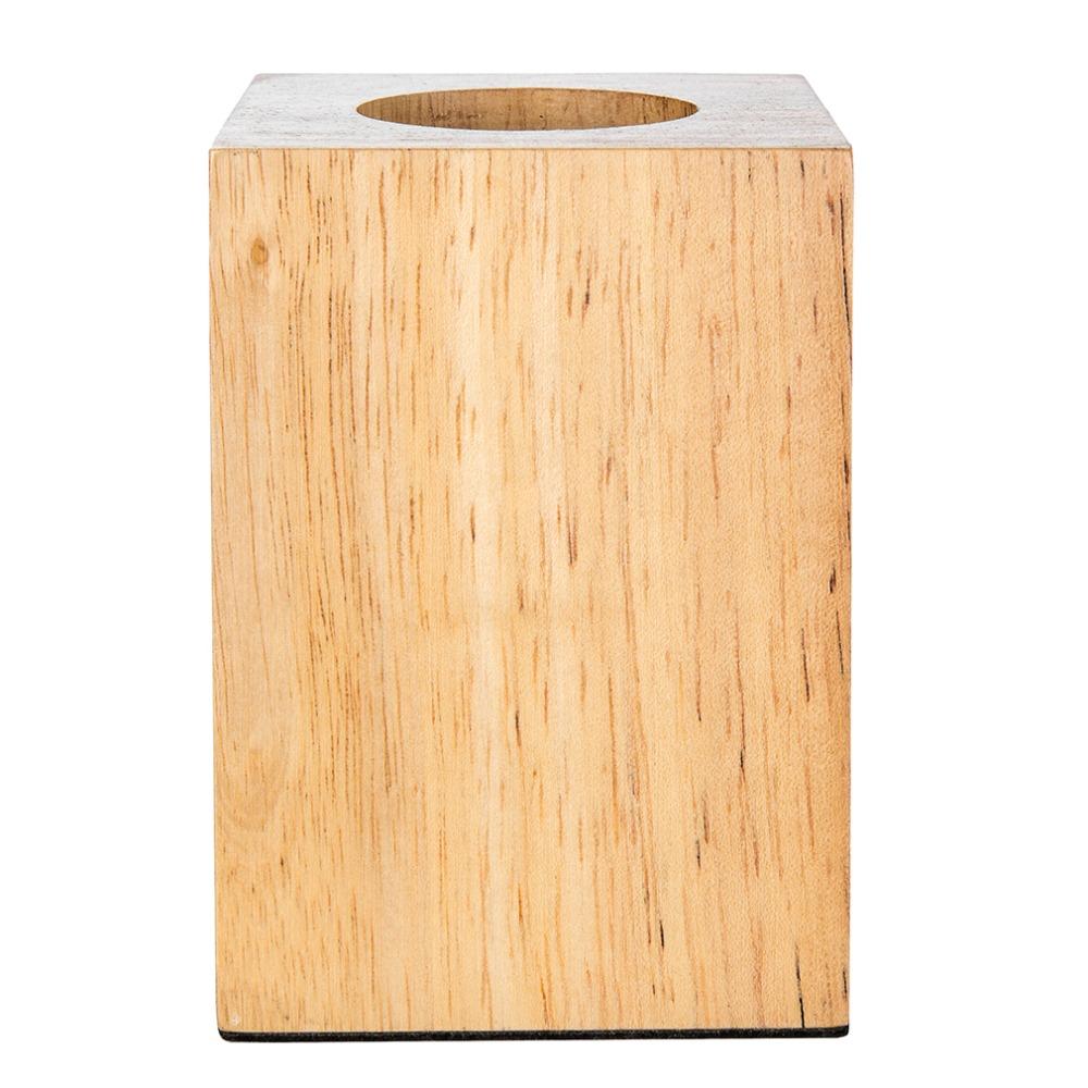 Wood block table lamp