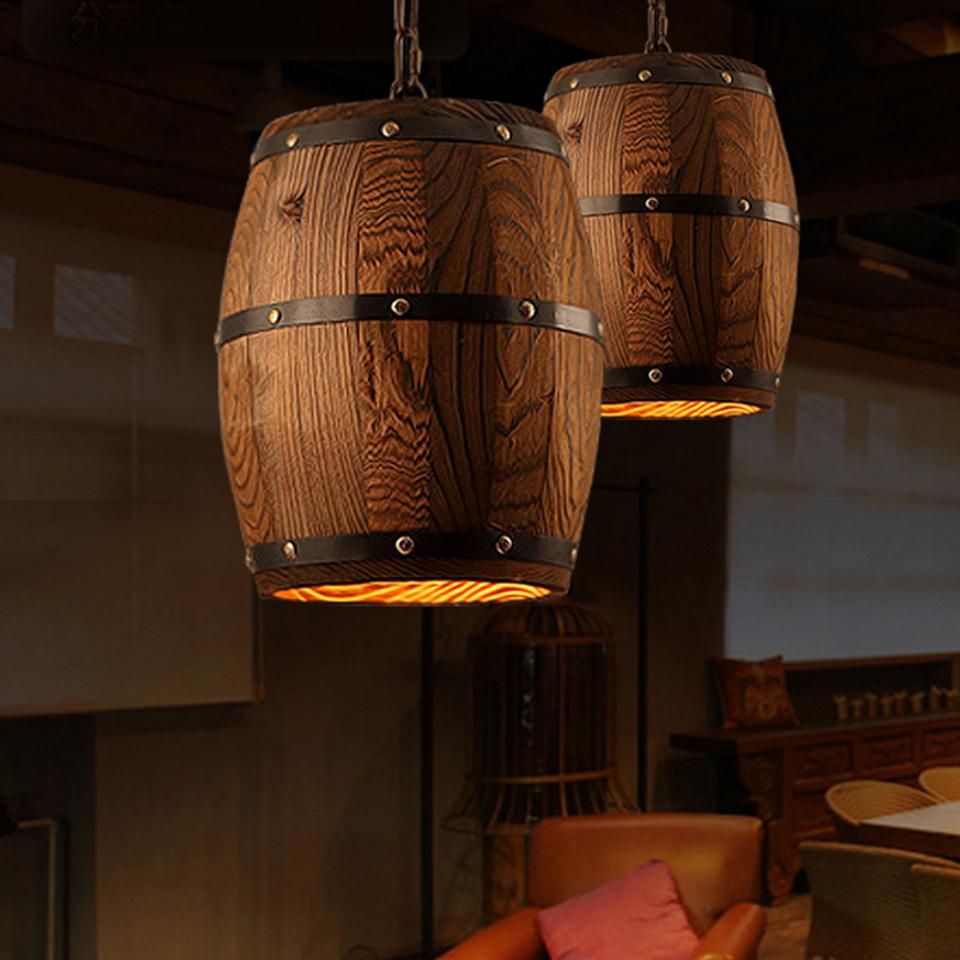 Hanging wood barrel