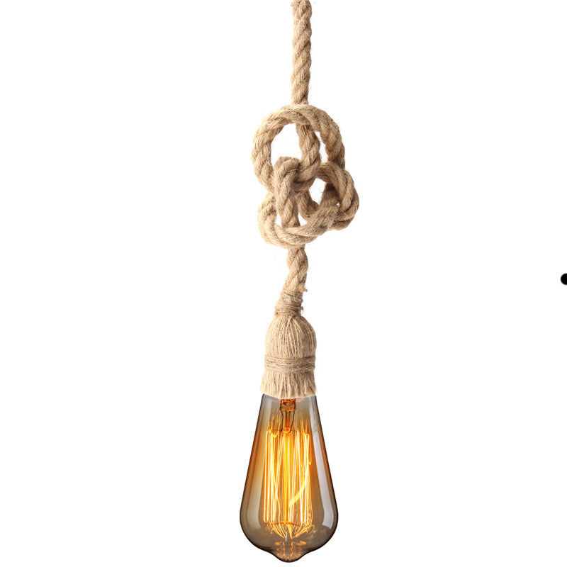 Single or Double vintage rope pendant light