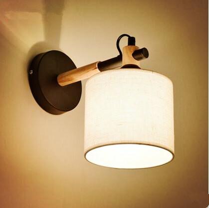 Wood Wall Sconce with lampshade