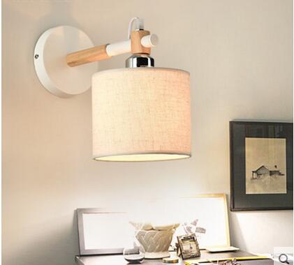 Wood Wall Sconce with lampshade