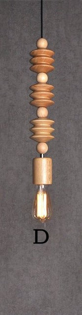 Wooden beads pendant lights