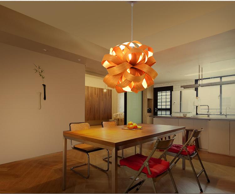 Wooden Flower pendant light