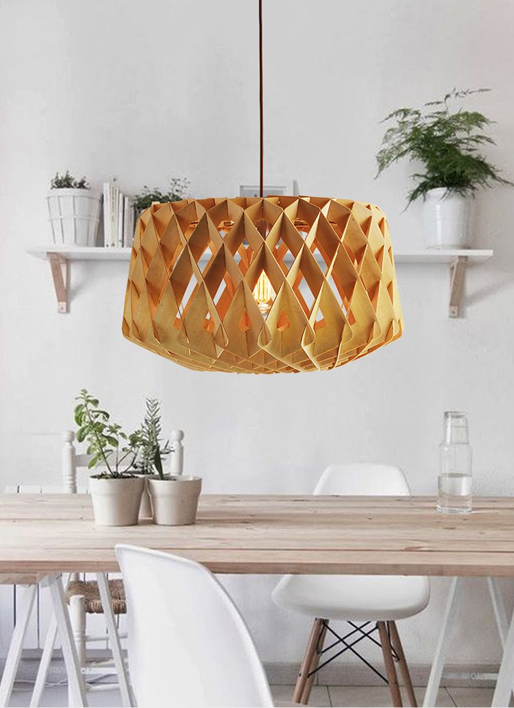 lamps Nordic modern minimalist bar wood new diamond original wooden wooden bedroom restaurant creative personality Pendant Light