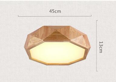 Solid wood octagon ceiling light