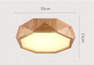 Solid wood octagon ceiling light