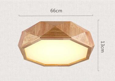 Solid wood octagon ceiling light