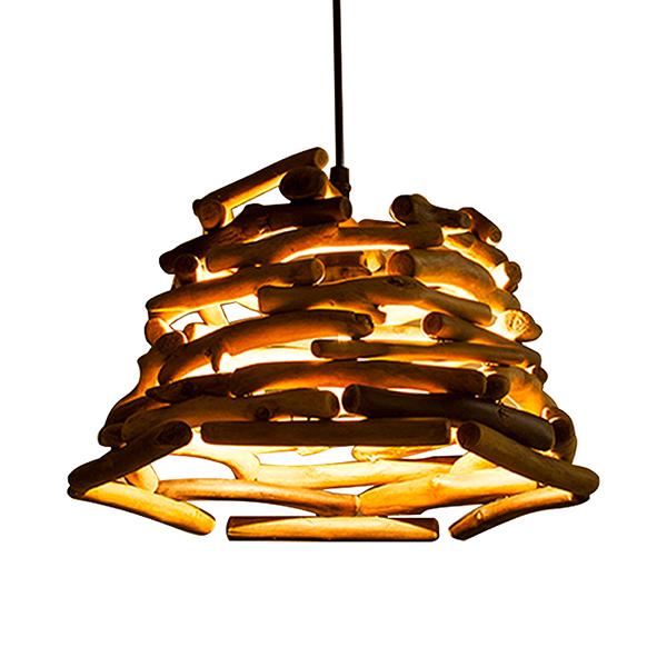 Wood logs pendant light