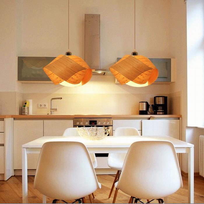 Wood loop pendant light