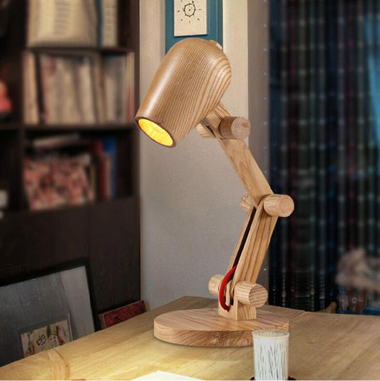 Simple wooden reading lamp