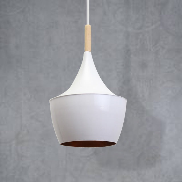 White and cooper pendant light