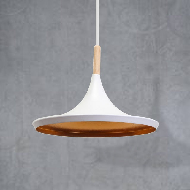 White and cooper pendant light