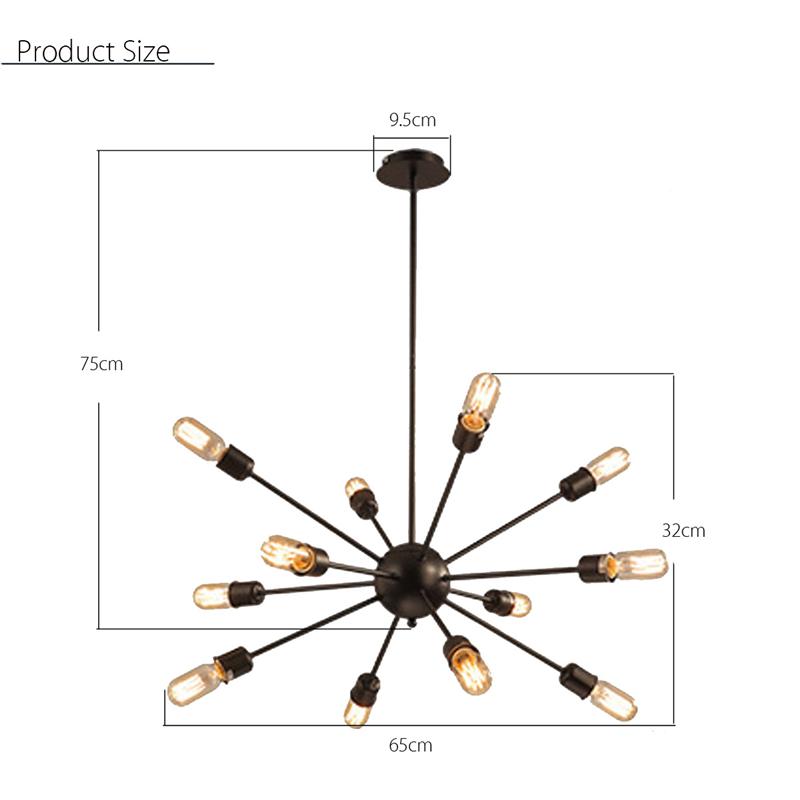 Modern metal chandelier with 12 lights