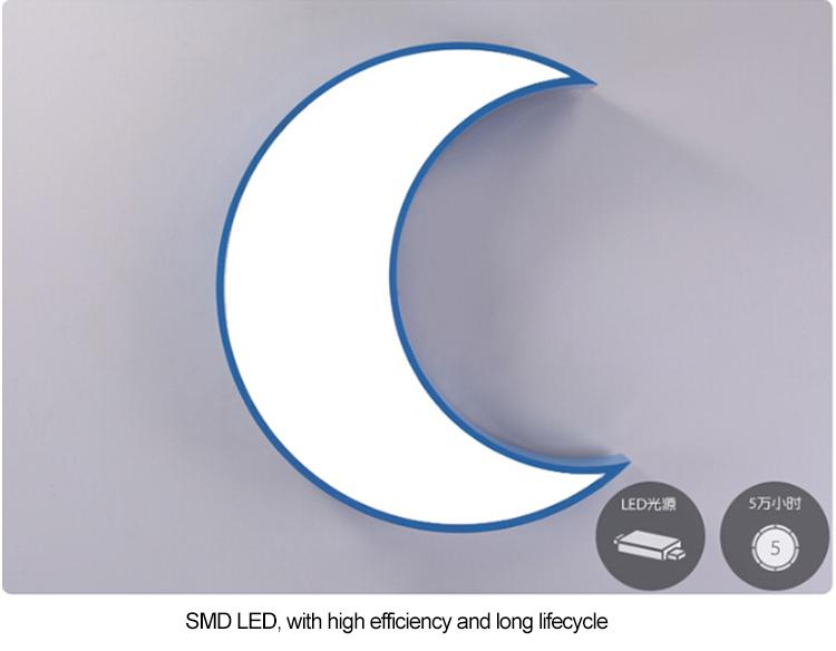 LED moon ceiling lamp in different colors