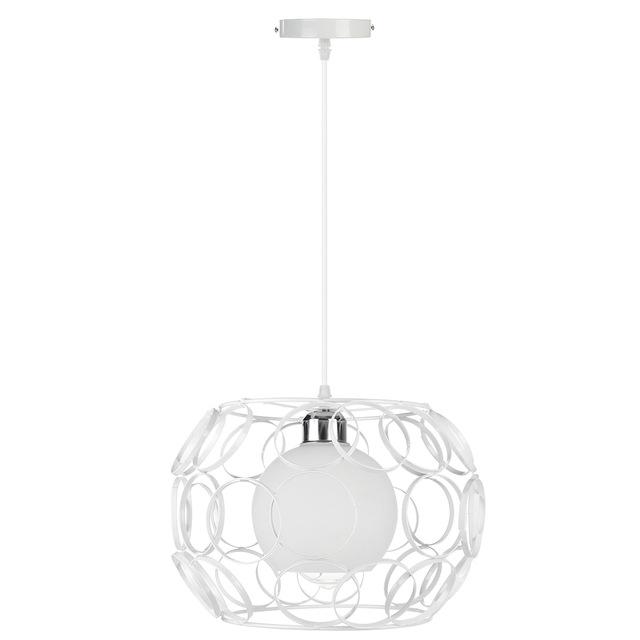 Black or White metal pendant light with circles