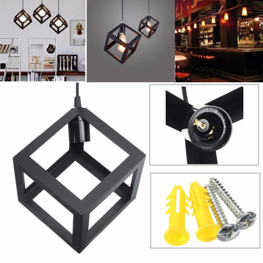 Iron cube hanging light