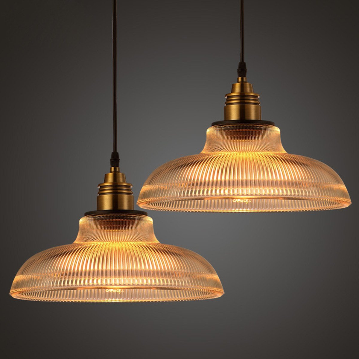 Industrial Glass Pendant Light