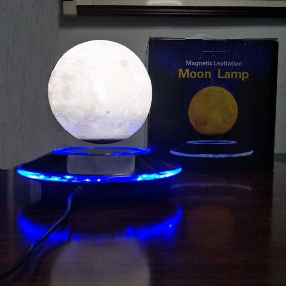 Magnetic base with 12 cm 3D Moon floating light