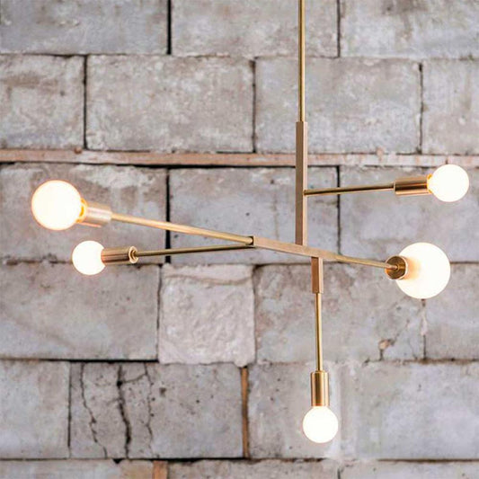 Golden pipes hanging lights