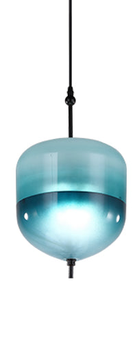 Turquoise hand blown glass pendant lights