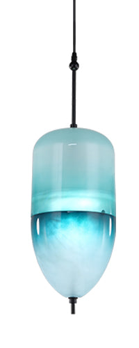 Turquoise hand blown glass pendant lights