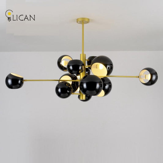 Lican molecular hanging light in black or white