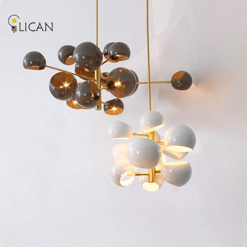 Lican molecular hanging light in black or white