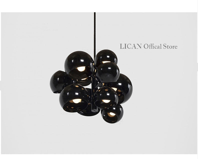 Lican molecular hanging light in black or white